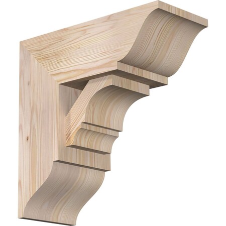 Ekena Millwork Balboa Traditional Smooth Bracket w/ Offset Brace, Douglas Fir, 7 1/2"W x 18"D x 18"H BKT0806X18X18BOA01SDF